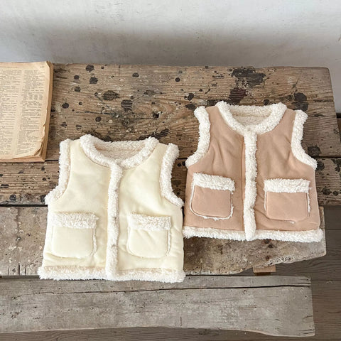 Baby Sherpa Lined Suede Vest