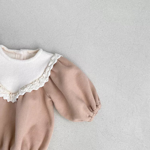 Baby Girl Bubble V Bib Bodysuit