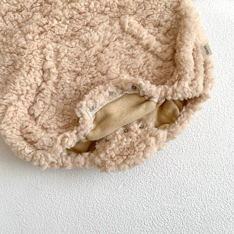 Baby Sherpa Fleece Bear Bodysuit with Hat