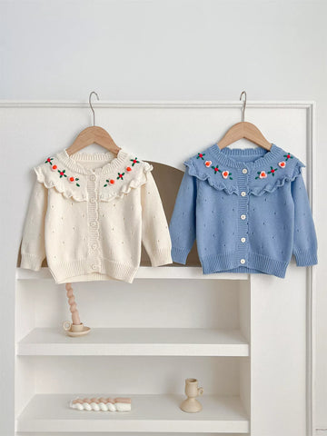 Baby Girl Flower Embroidered Cardigan