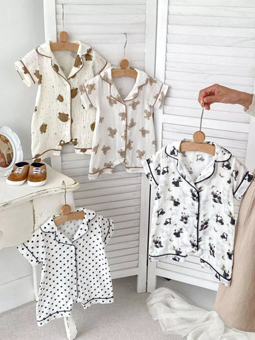 Unisex Baby Print Short Pajamas Onesie Romper