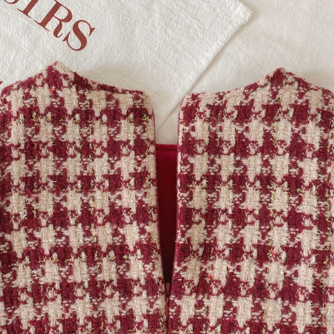 2 Pc Girls Houndstooth Valentine Sweater & Dress Set
