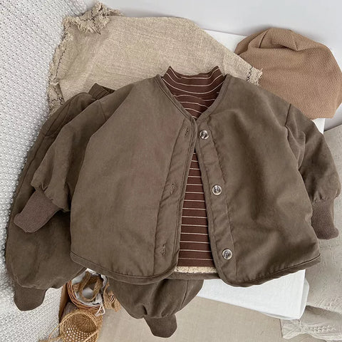 Unisex Boxy Corduroy Sherpa Lined Jacket
