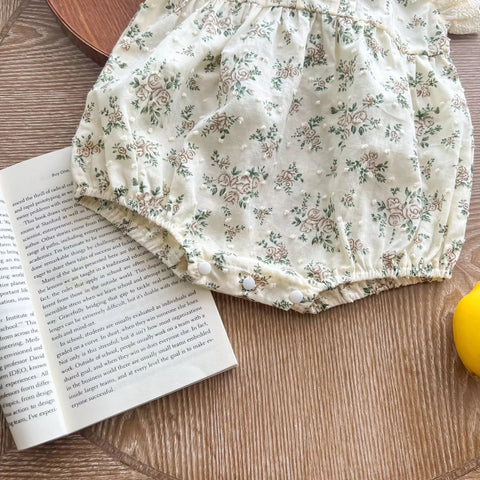 Baby Girl Lace Ruffle Mini Floral Print Bodysuit