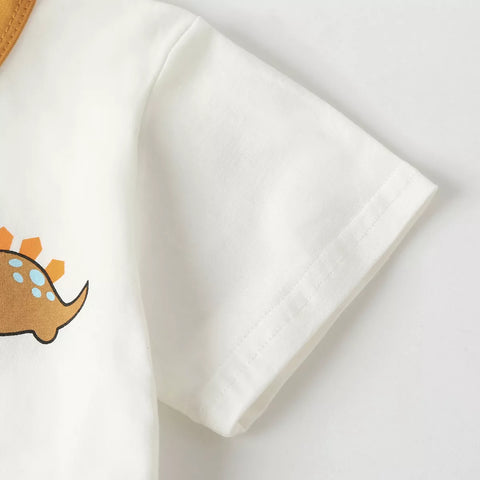 2 Pc Boys Dinosaur Tee & Bubble Shorts Set