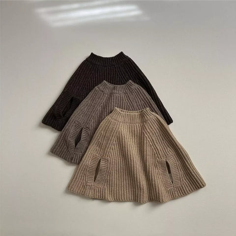 Baby Girl Knitted Cape Shawl