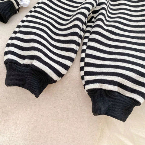2 Pc Boys Thick Fleece Lined Stripe Sweatsuit Set