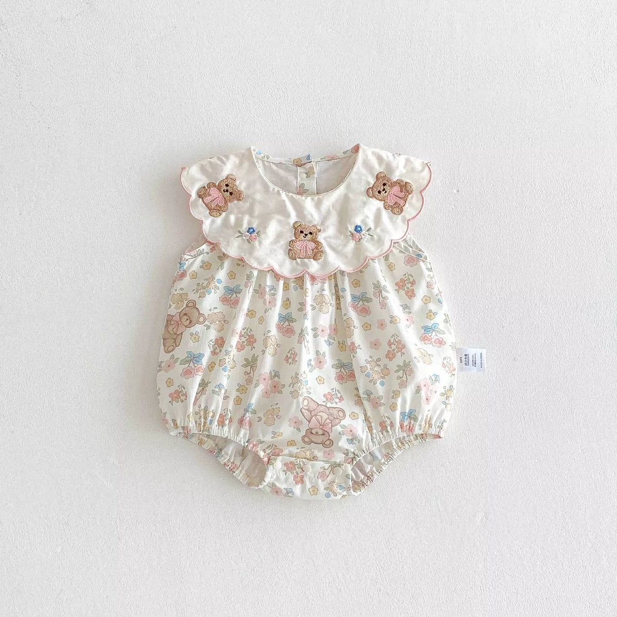 Baby Girl Sweet Teddy Bear Print Bodysuit