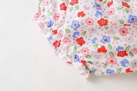 3 Pc Baby Girl Summer Floral Shirt & Shorts Set