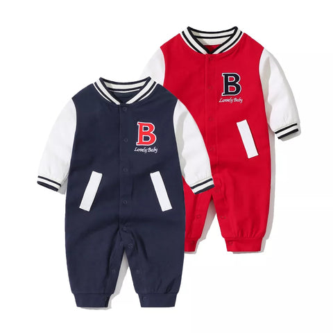 Baby Boy Varsity Letterman Romper