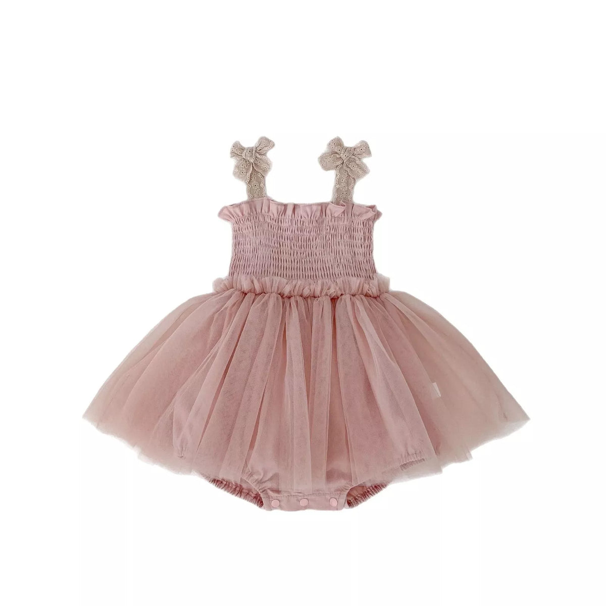 Baby Girl Smocked Tulle Skirt Bodysuit Dress