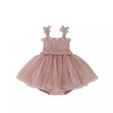 Baby Girl Smocked Tulle Skirt Bodysuit Dress