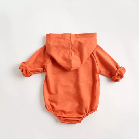 Baby Girl Smile Print Hoodie Bodysuit