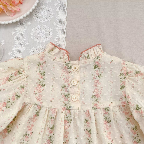 Baby Girl Flower Vine Long Sleeve Shirt & Shorts Set