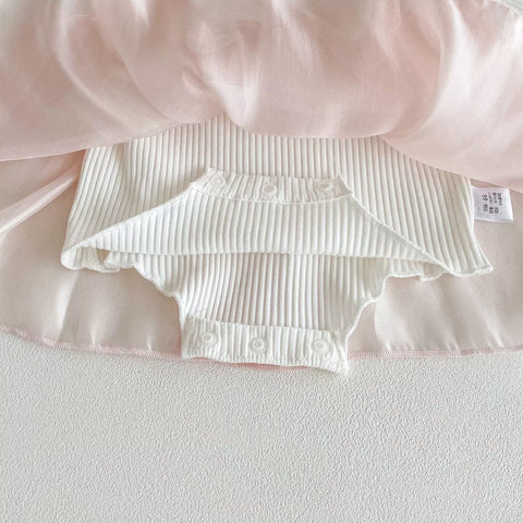 2 Pc Baby Girl Sheen Overlay Dress w/ Headband