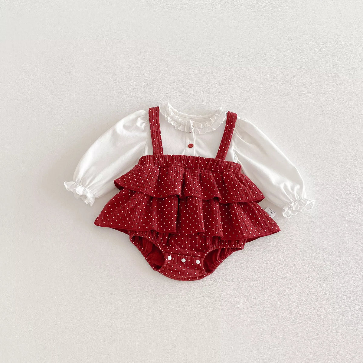 2 in 1 Baby Girl Polka Dot Layered Skirt Dress