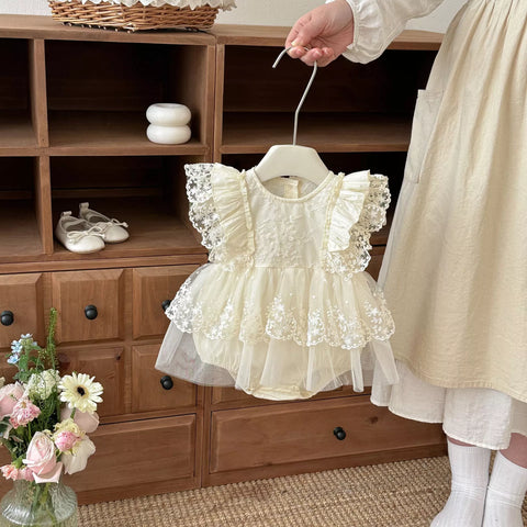 Baby Girl Ethereal Lace Emb Dress