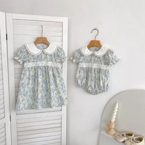 Girls Teapot Motif Puff Sleeve Bodysuit or Dress