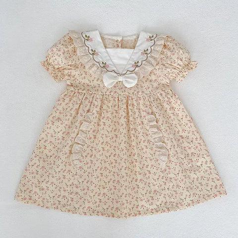 Girls Sailor Collar Style Vintage Bodysuit or Dress