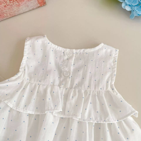 2 pc Girls Ruffle Dots Shorts & Shorts Set