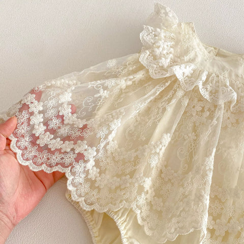 Baby Girl Scallop Lace Bodysuit Dress
