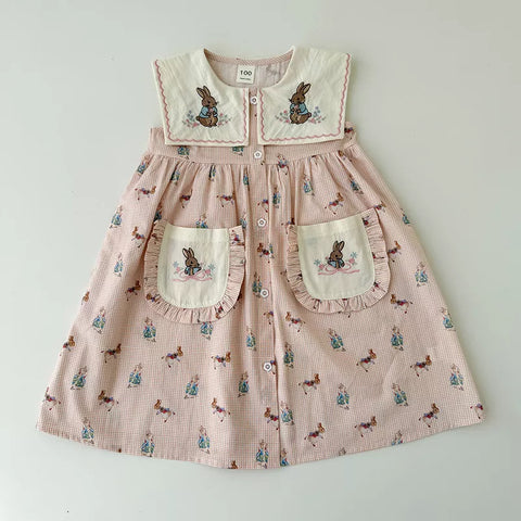 Girls Bunny Vintage Style Dress