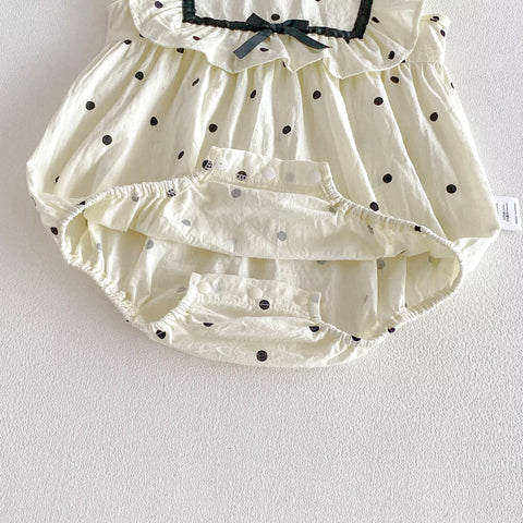Baby Girl Square Ruffle Bib Bodysuit