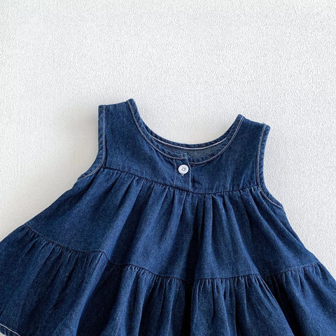 Baby Girl Denim Bow Dress