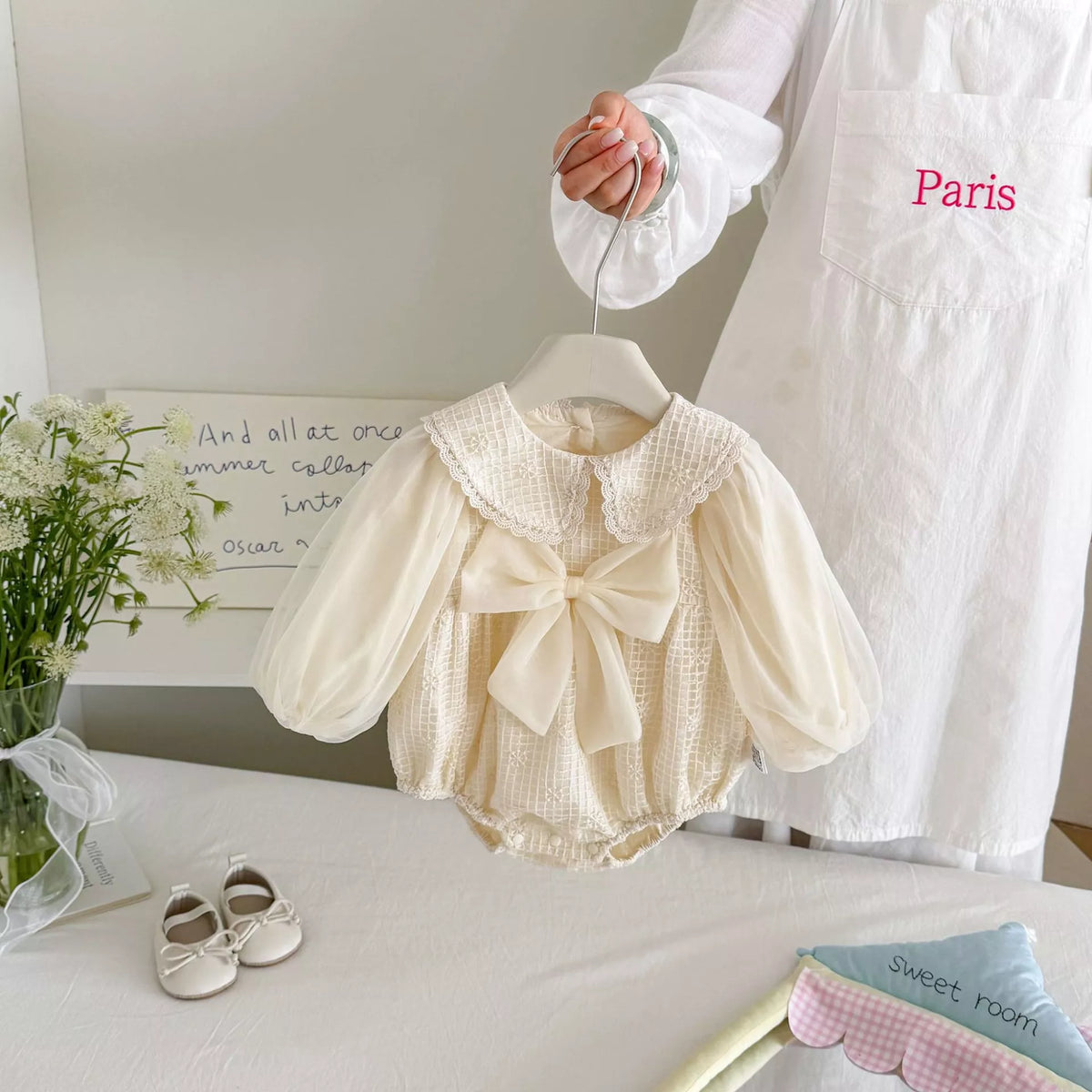 Baby Girl Autumn Big Bow Bodysuit