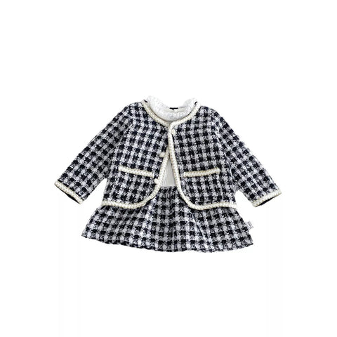 2 Pc Baby Girl Tweed Jacket and Dress Set