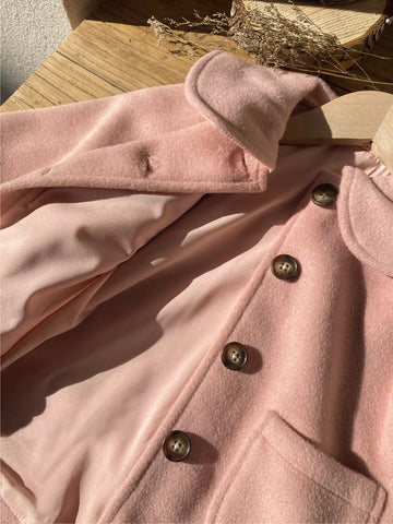 Baby Girls Peter Pan Collar Button-Up Wool Coat