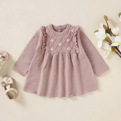 Baby Girls Daisy Knit Sweater Dress