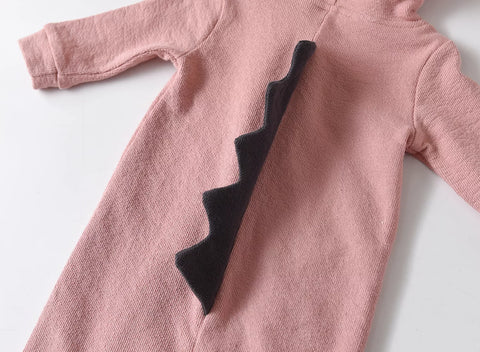 Baby Hooded Dinosaur Zip up Romper