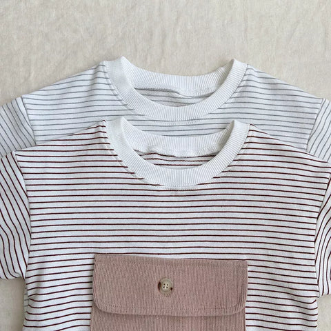 Baby Boy Large Pocket Stripe Bodysuit