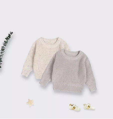 Unisex Baby Speckled Knit Crewneck Sweater