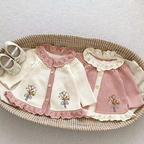 Baby Girl Darling Bouquet Knit Sweater