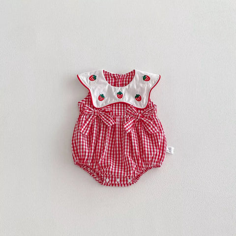 Baby Girl Strawberry Gingham Bodysuit