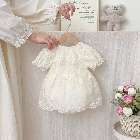 Baby Girl Floral Sheer Emb Dress