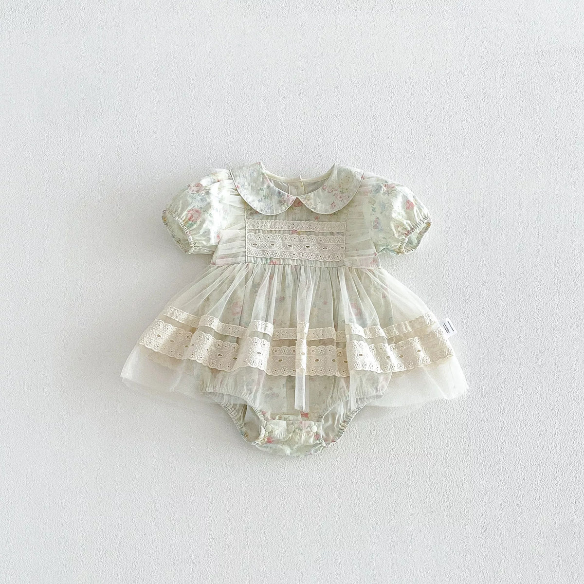 Baby Girl Watercolor Floral Sheer Skirting Dress