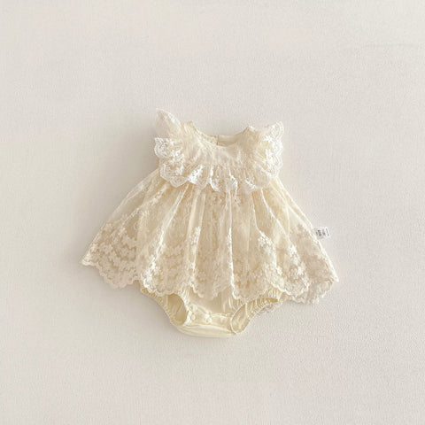 Baby Girl Scallop Lace Bodysuit Dress