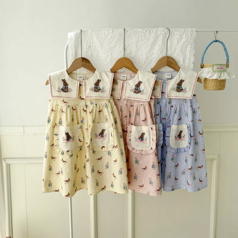 Girls Bunny Vintage Style Dress