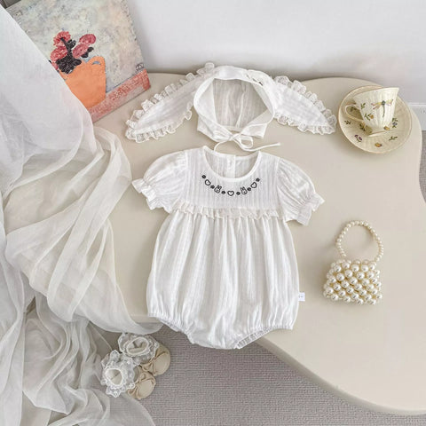 2 Baby Girl Ruffle Bunny Bodysuit and Ears Set