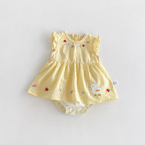 Baby Girl Duck Patch Gingham Dress