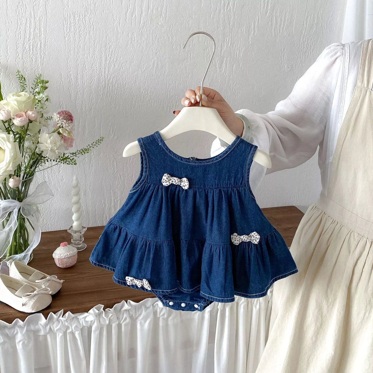 Baby Girl Denim Bow Dress