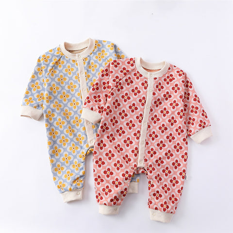 Baby Girl Wallpaper Flower Knit Romper