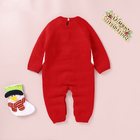 Baby Knit Red Santa Romper