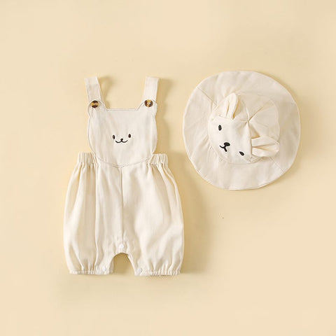 Baby Bear Cotton Overall with Hat