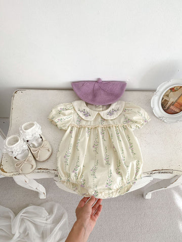Baby Girl Spring Lavender Print Bodysuit