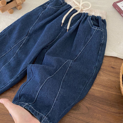 Toddler Barrel Contrast Waistband Jeans