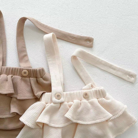 2 Pc Baby Girl Floral Ruffle Collar and Bloomer Set
